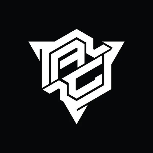 Логотип Letter Шестиугольник Треугольным Контуром — стоковое фото