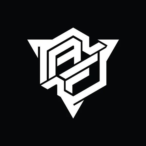 Логотип Буквы Шестиугольник Формы Треугольником Очертания Стиль Игры Шаблон — стоковое фото