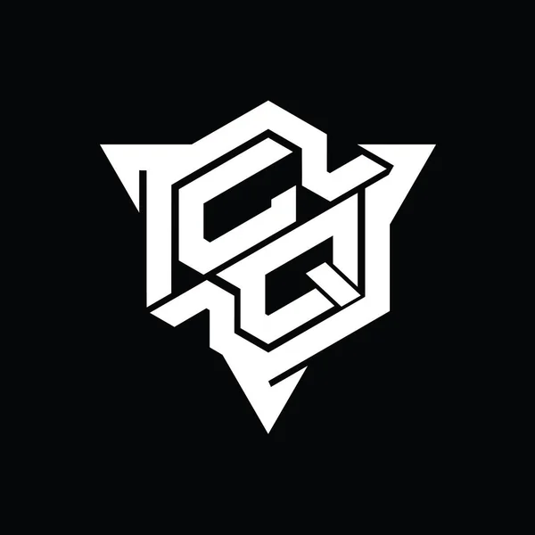 Буква Логотипа Шестиугольник Формы Треугольным Контуром Дизайн Шаблон — стоковое фото