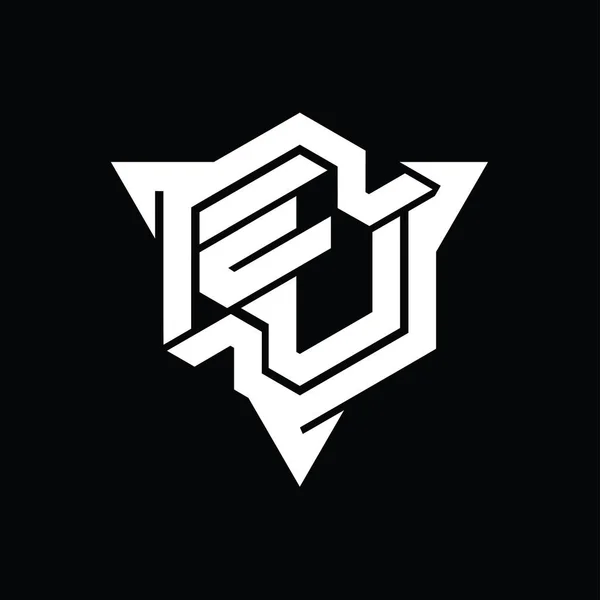Логотип Логотипа Шестиугольник Формы Треугольным Контуром Стиль Игры Шаблон — стоковое фото