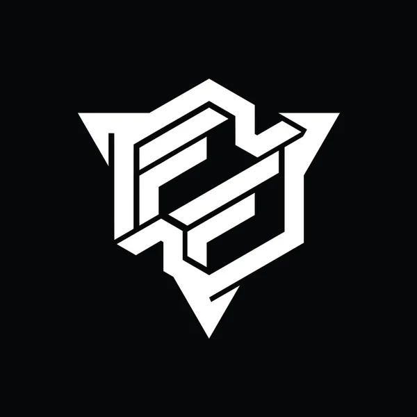 Letter Logo Monogramm Sechseck Form Mit Dreieck Umriss Gaming Stil — Stockfoto