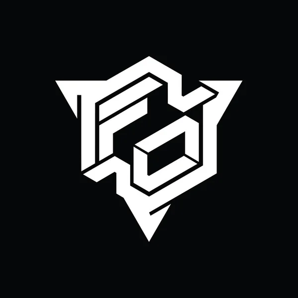 Логотип Монограмма Шестиугольник Формы Треугольной Очертания Стиль Игры Шаблон — стоковое фото