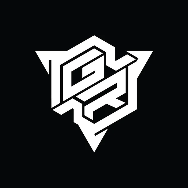 Логотип Буквы Шестиугольник Формы Треугольным Контуром Дизайн Шаблон — стоковое фото