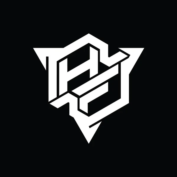 Логотип Логотип Шестиугольника Треугольным Контуром Дизайн Шаблона — стоковое фото