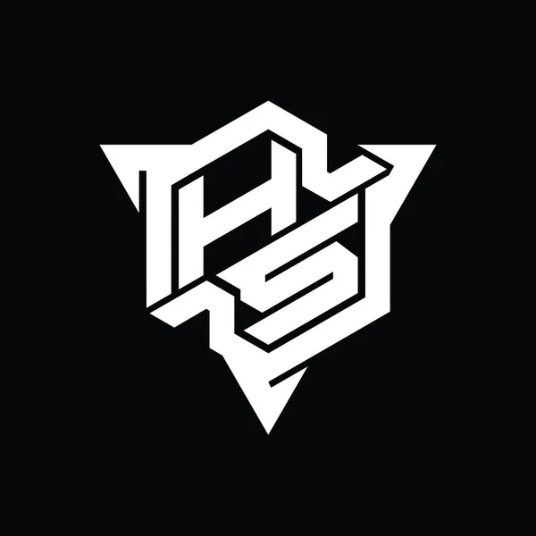 Japanese Letterロゴモノグラム六角形三角形ゲームスタイルデザインテンプレート — ストック写真