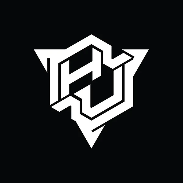 Dopis Logo Monogram Šestiúhelník Tvar Trojúhelníkem Obrys Herní Styl Design — Stock fotografie