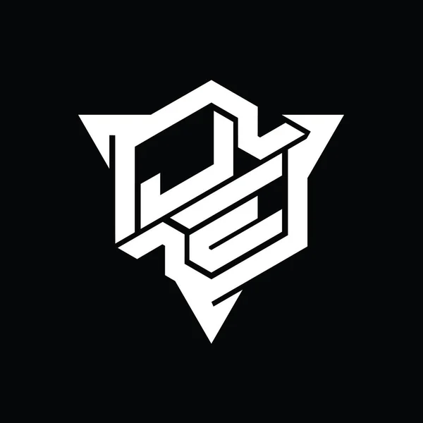 Letter Logo Monogram Hexagon Form Med Triangeln Skissera Spelstil Design — Stockfoto