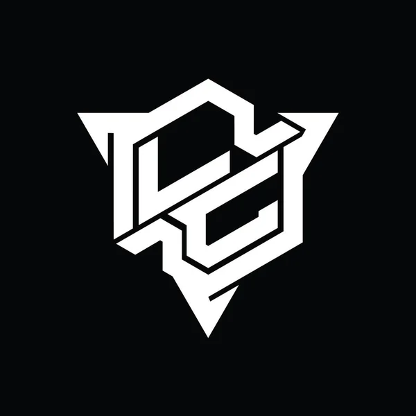 Písmeno Logo Monogram Šestiúhelník Tvar Trojúhelník Obrys Herní Styl Design — Stock fotografie