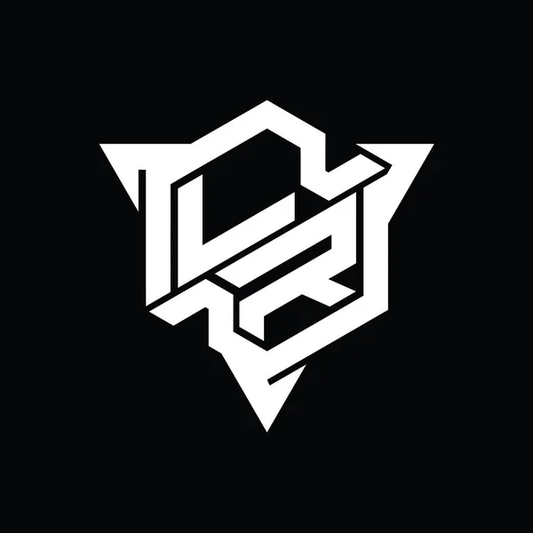 Letter Logom Monogram三角形のアウトラインゲームスタイルデザインテンプレート付き六角形 — ストック写真