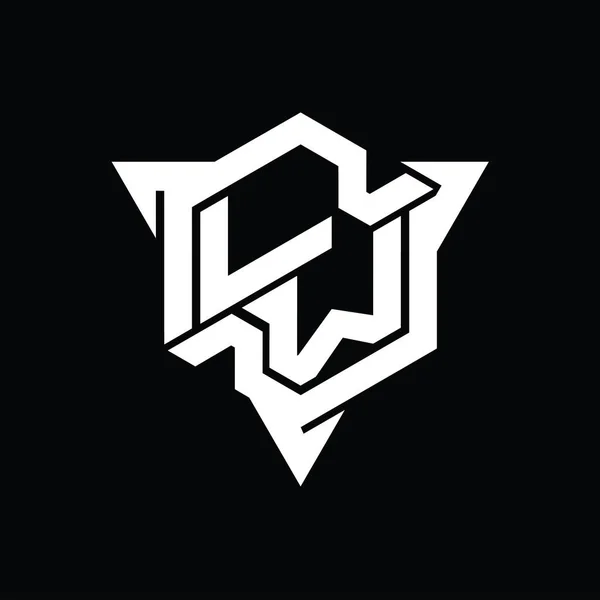 Letter Логотип Шестиугольник Формы Треугольным Контуром Дизайн Шаблон — стоковое фото