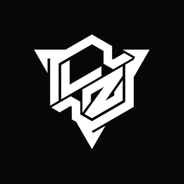 Betű Logo Monogram Hatszög Alakú Háromszög Körvonalas Játék Stílus Design — Stock Fotó