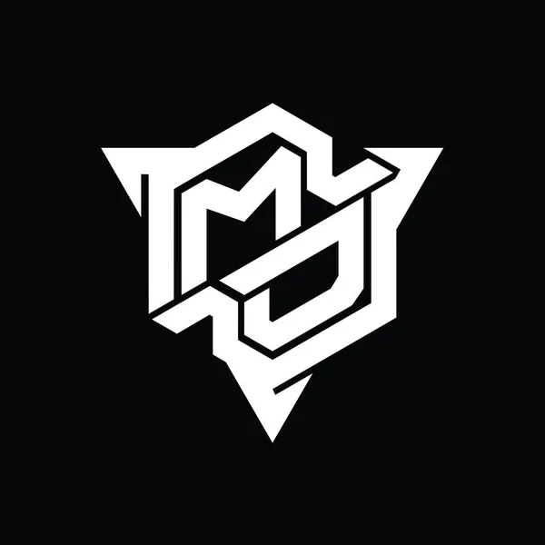 Letter Logo Monograma Hexágono Con Forma Triángulo Esquema Diseño Estilo — Foto de Stock