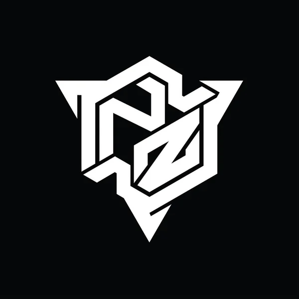 Γράμμα Λογότυπο Μονόγραμμα Εξάγωνο Σχήμα Περίγραμμα Τρίγωνο Gaming Στυλ Πρότυπο — Φωτογραφία Αρχείου