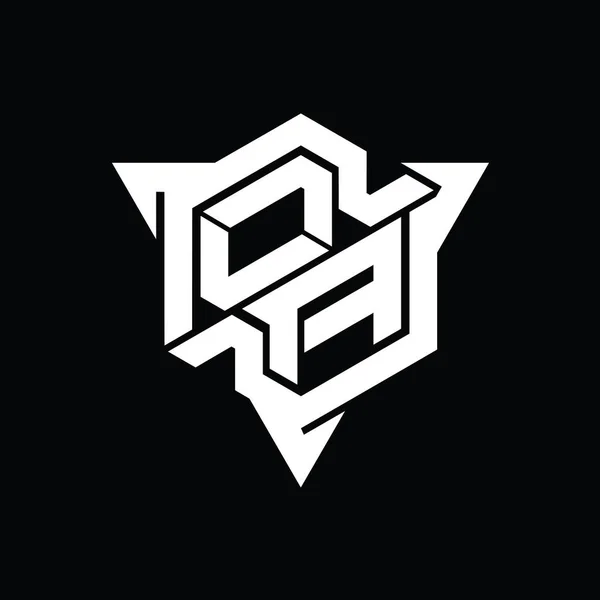 Літера Логотип Монограма Шестикутника Шаблоном Дизайну Ігрового Стилю — стокове фото
