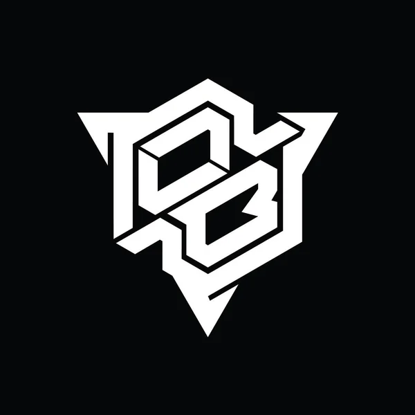 Монограмма Логотипа Буквы Шестиугольник Формы Треугольником Очертания Стиль Игры Шаблон — стоковое фото