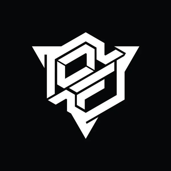 Логотип Буквы Шестиугольник Формы Треугольным Контуром Стиль Игры Шаблон — стоковое фото