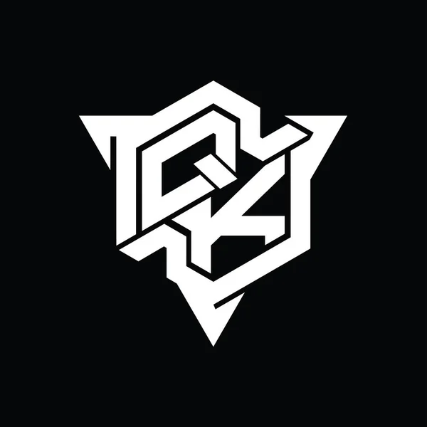 Логотип Логограмма Шестиугольник Формы Треугольным Контуром Стиль Игры Шаблон — стоковое фото