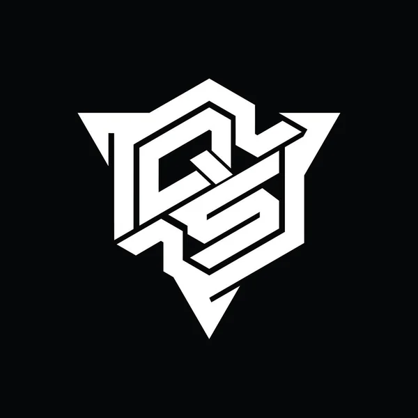 Letter Logo Monogram Hexagon Form Med Triangel Skissera Spelstil Design — Stockfoto