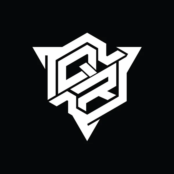 Логотип Буквы Шестиугольник Треугольным Контуром Дизайн Шаблон — стоковое фото
