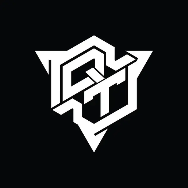 Буква Логотипа Шестиугольник Формы Треугольным Контуром Дизайн Шаблон Стиля Игры — стоковое фото
