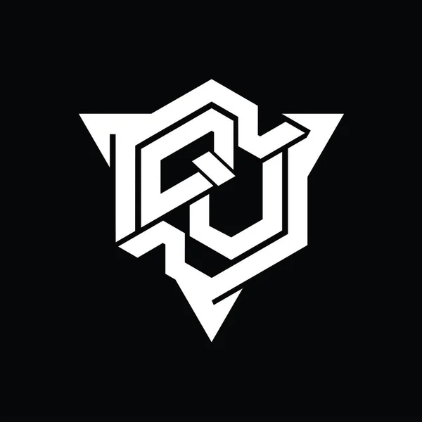Betű Logo Monogram Hatszög Alakú Háromszög Körvonalas Játék Stílusú Design — Stock Fotó