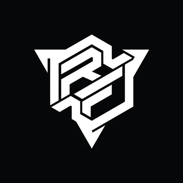 Letter Logo Monogram Zeshoek Vorm Met Driehoek Omtrek Gaming Stijl — Stockfoto