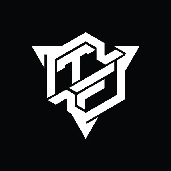 Bentuk Monxagon Logo Letter Logo Dengan Templat Desain Gaya Permainan — Stok Foto