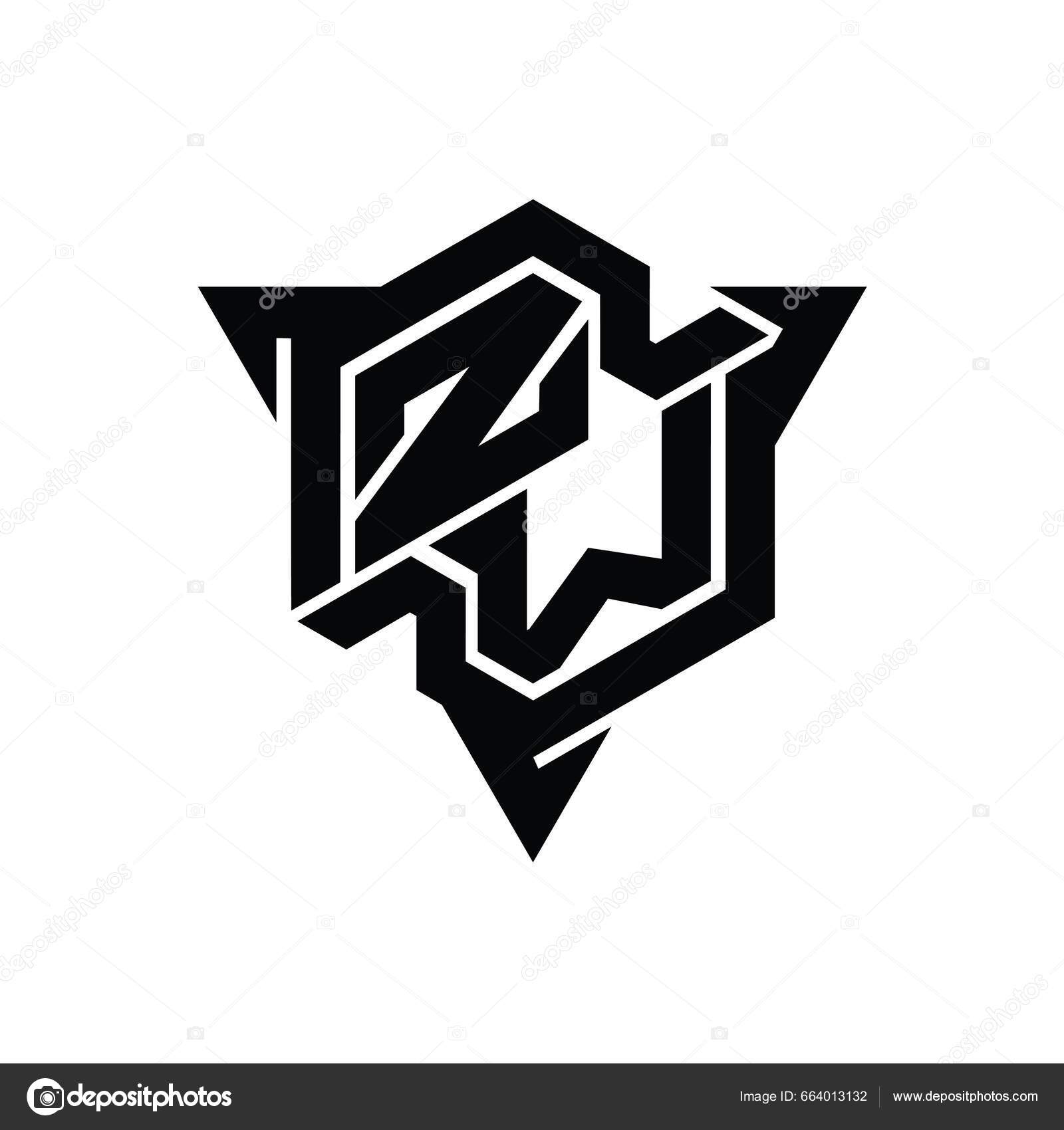 LV Logo letter monogram with triangle shape design template