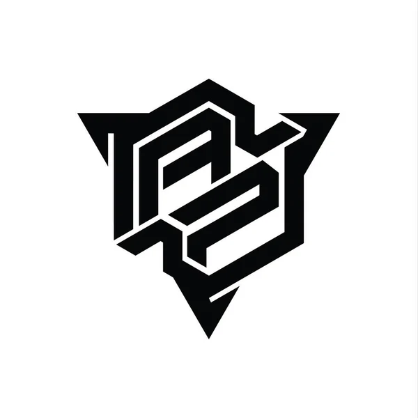 Letter Logo Monograma Hexágono Con Forma Triángulo Esquema Diseño Estilo —  Fotos de Stock