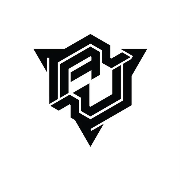 Logo Letter Logo Monogram Hexagon Shape Triangle Outline Game Style — 스톡 사진