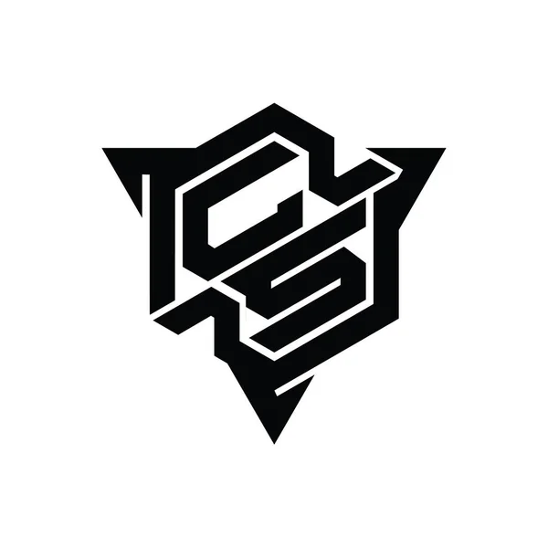 Letter Logo Monogram Hatszög Alakú Háromszög Körvonalas Játék Stílusú Design — Stock Fotó