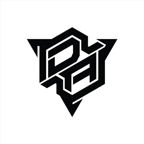 Brev Logo Monogram Hexagon Form Med Triangeln Skissera Spelstil Design — Stockfoto
