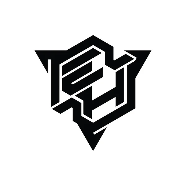 Letter Λογότυπο Μονόγραμμα Εξάγωνο Σχήμα Περίγραμμα Τρίγωνο Gaming Στυλ Πρότυπο — Φωτογραφία Αρχείου