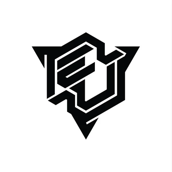 Літера Форма Логотипу Монограми Шестикутника Шаблоном Дизайну Ігрового Стилю — стокове фото
