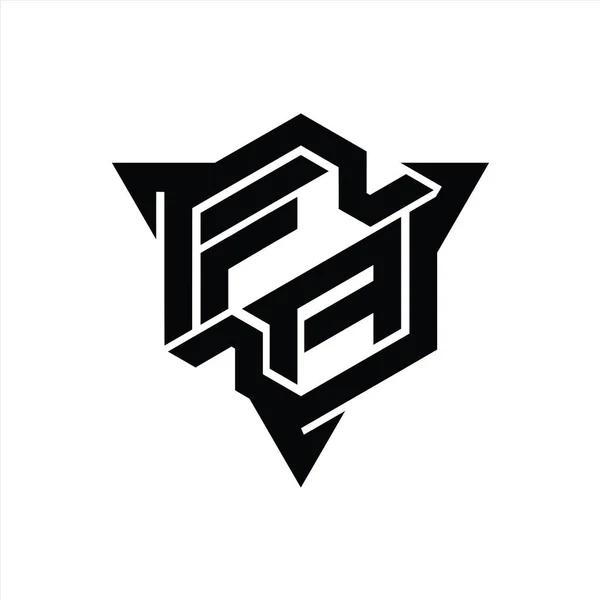 Betű Logo Monogram Hatszög Alakú Háromszög Körvonalas Játék Stílus Design — Stock Fotó