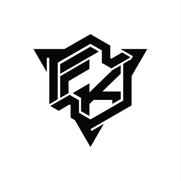 Логотип Логограмма Шестиугольник Треугольным Контуром Дизайн Шаблон — стоковое фото