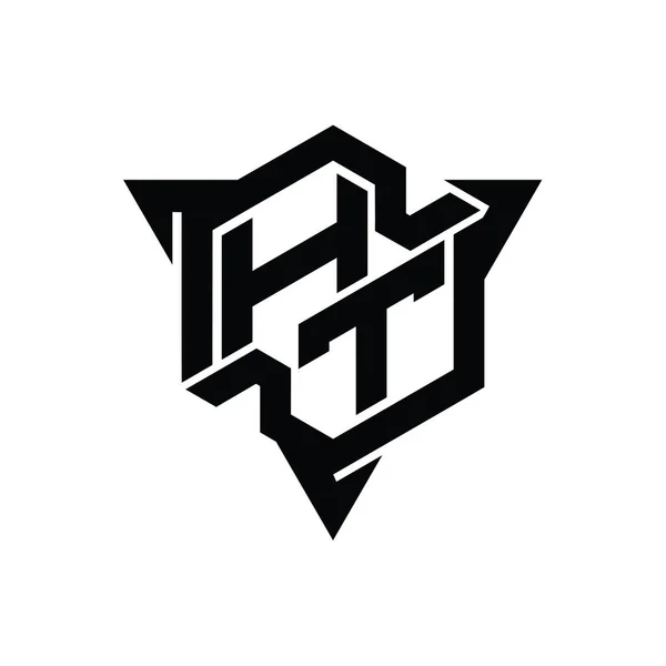 Üçgen Ana Hatlı Oyun Biçimi Tasarım Şablonu Ile Letter Logo — Stok fotoğraf
