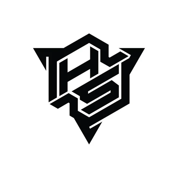 Letter Logo Monograma Hexágono Con Forma Triángulo Esquema Diseño Estilo — Foto de Stock