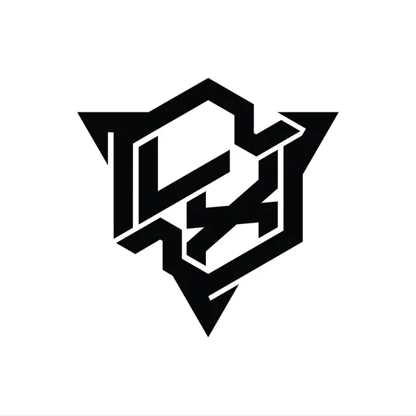 Letter Логотип Шестиугольник Треугольным Контуром Дизайн Шаблон — стоковое фото