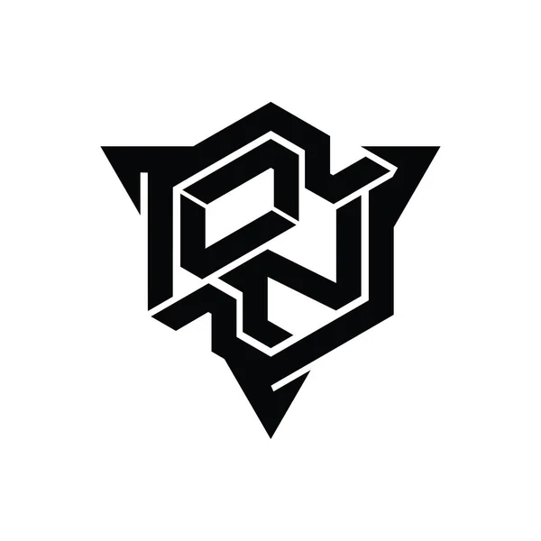 Letter Логотип Монограма Шестикутника Шаблоном Дизайну Ігрового Стилю — стокове фото