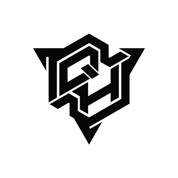 Letter Logo Mongram Hexagon 삼각형 스타일 템플릿 — 스톡 사진