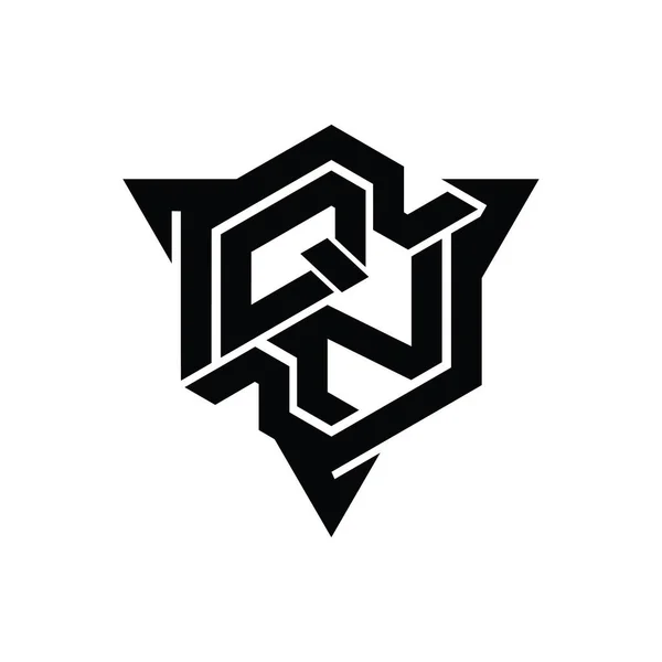Betű Logo Monogram Hatszög Alakú Háromszög Körvonalas Játék Stílusú Design — Stock Fotó