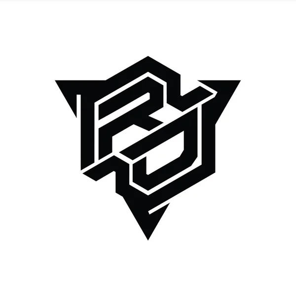Letter Logo Monograma Forma Hexágono Con Esquema Triángulo Plantilla Diseño —  Fotos de Stock