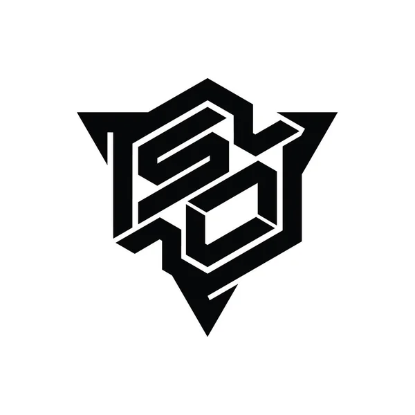 Yani Harf Logosu Monogram Altıgen Şekli Üçgen Ana Hatlı Oyun — Stok fotoğraf