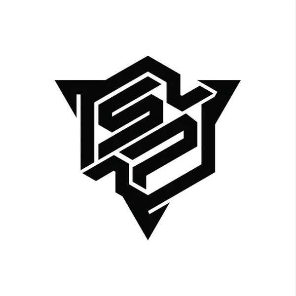 Letter Logo Monogram Hexagon 삼각형 스타일 템플릿 — 스톡 사진