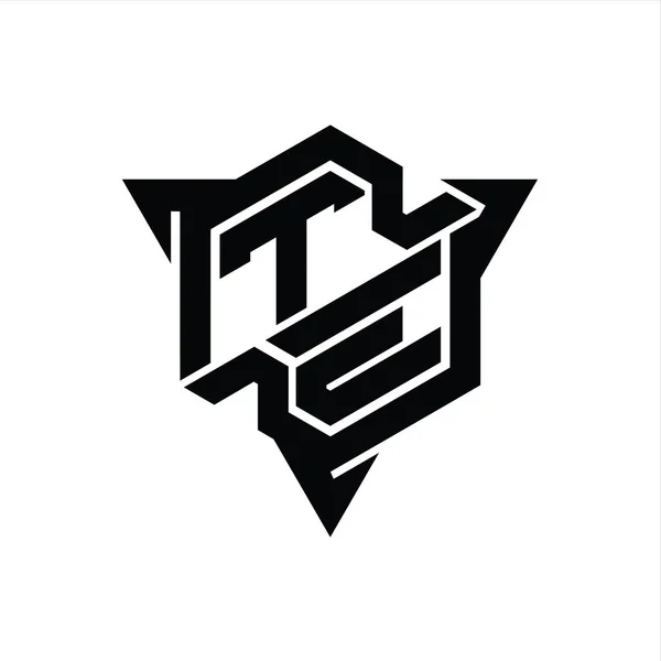 Буква Логотип Шестиугольник Форма Треугольником Очертания Стиль Игры Шаблон — стоковое фото