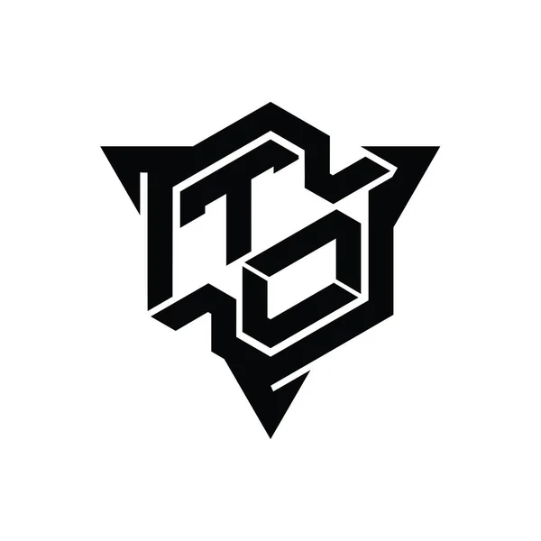 Lettre Logo Forme Hexagonale Monogramme Avec Triangle Contour Modèle Conception — Photo