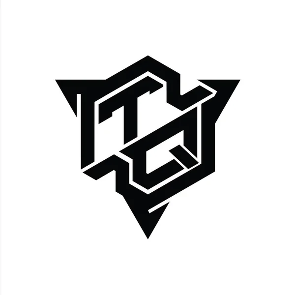 Harfi Logo Monogram Altıgen Şekli Üçgen Ana Hatlı Oyun Biçimi — Stok fotoğraf