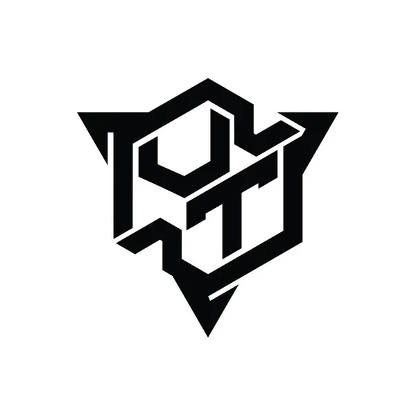 Letter Logo Monogramma Forma Esagonale Con Profilo Triangolo Modello Design — Foto Stock