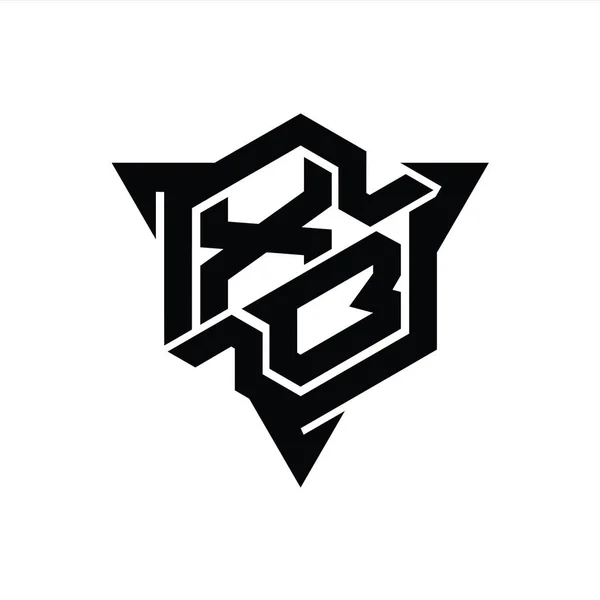 Логотип Монограмма Шестиугольник Треугольным Контуром Дизайн Шаблон — стоковое фото